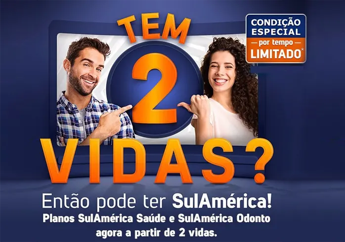 Casal sorrindo na campanha SulAmérica “Tem 2 vidas? Então pode ter SulAmérica”